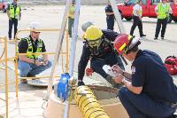 Edwards Air Force Base Fire Department leads an Armstrong group in confined space training.