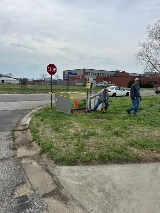 Employees working in a ground level steam pit at Langley placed caution tape around the perimeter of the pit to alert others that the hatch was open.