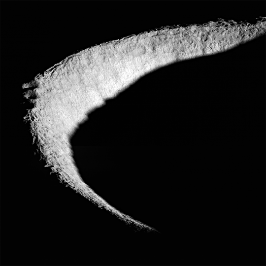 The rim crest and upper part of the rim of Shackleton crater at the south lunar pole. (Credit NASA/Goddard Space Flight Center/Arizona State University)