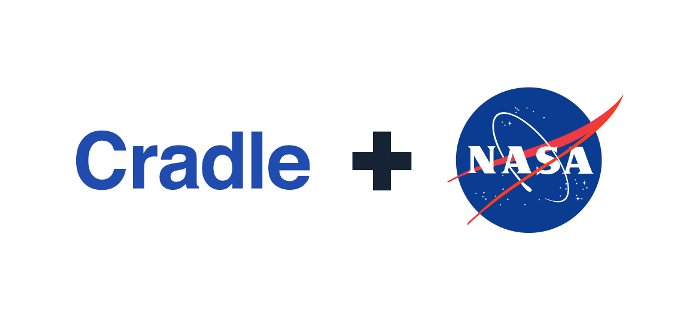 Image of the word Cradle and the NASA logo