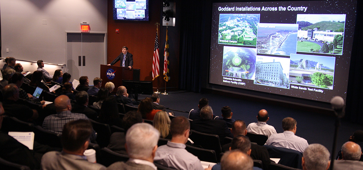 Goddard Center Director Chris Scolese addresses conference attendees