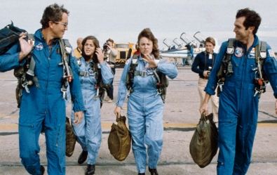 Challenger Crew on Launch Pad